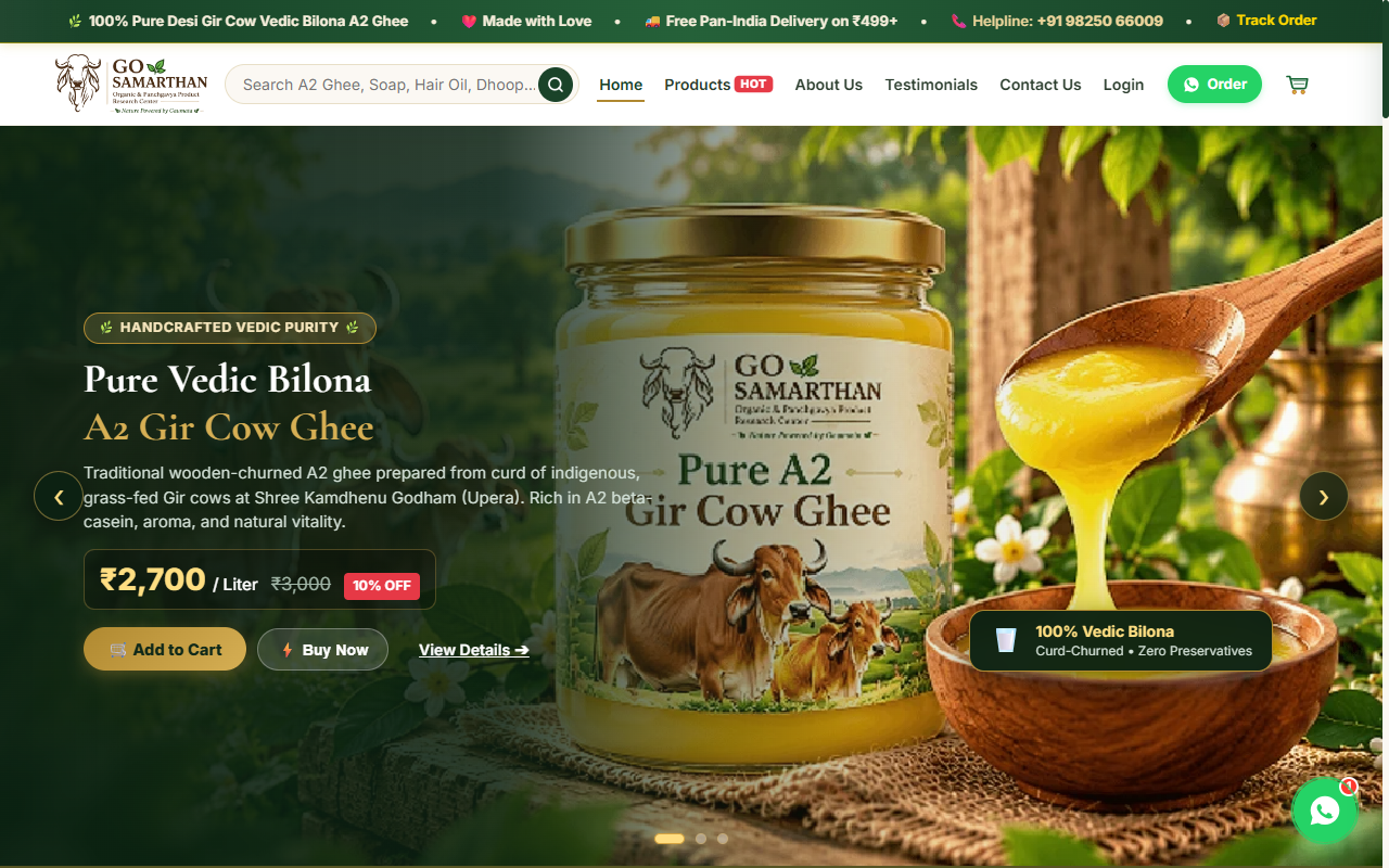 Go Samarthan - Storefront & A2 Gir Cow Ghee