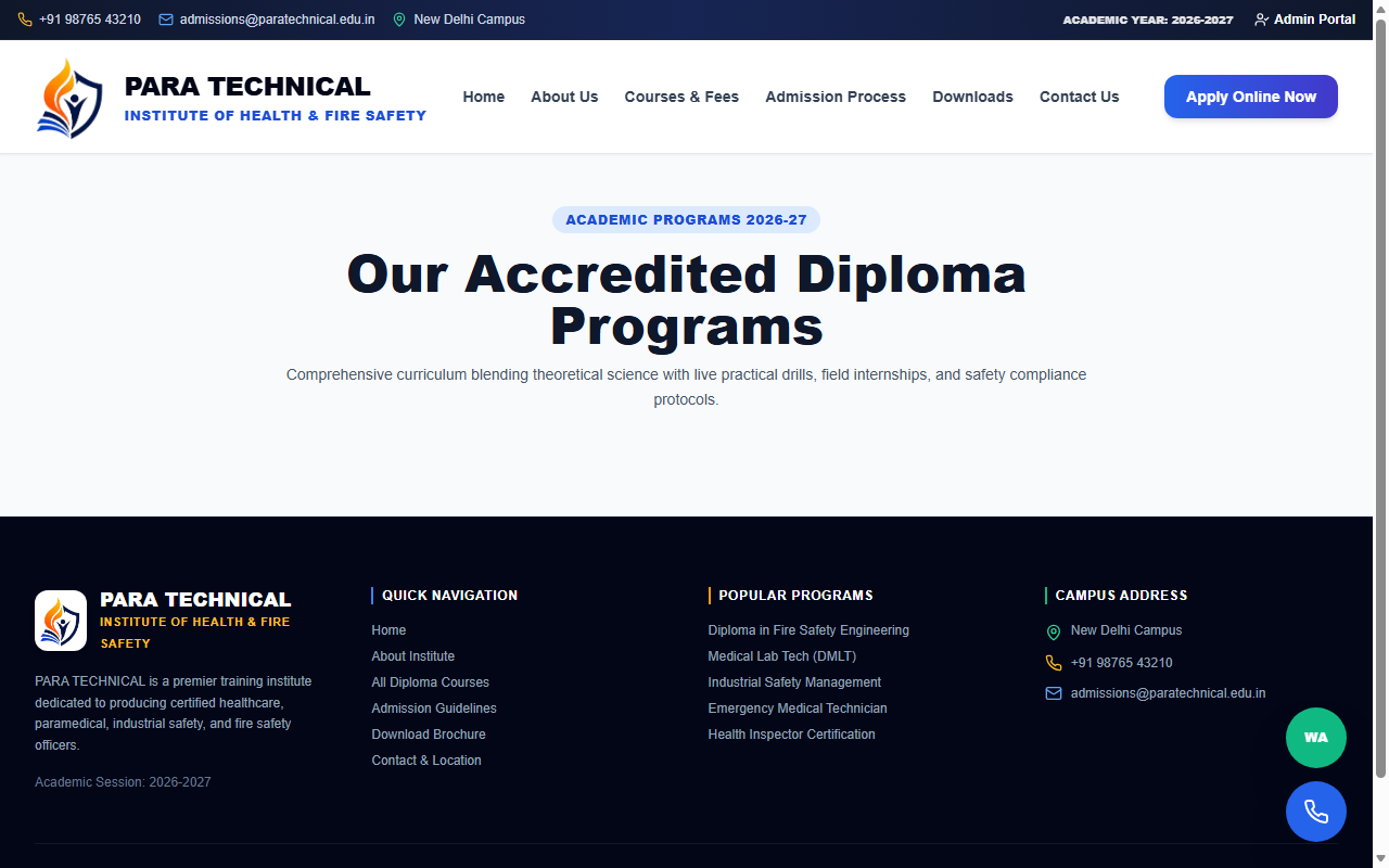 IHFS - Courses & Paramedical Syllabus Directory