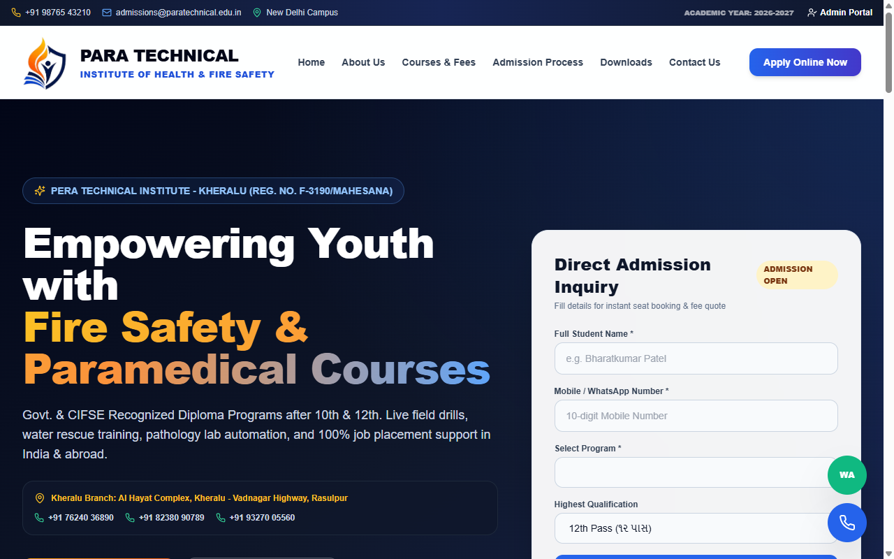 IHFS - Direct Admission Lead Capture & Hero